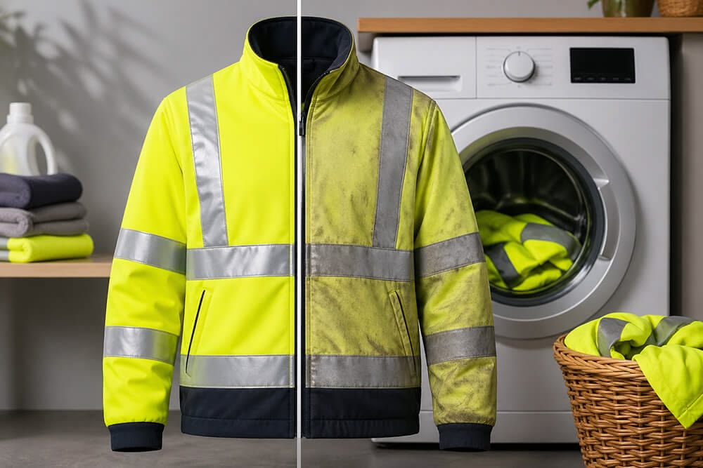 Yellow jacket insect near a washing machine
