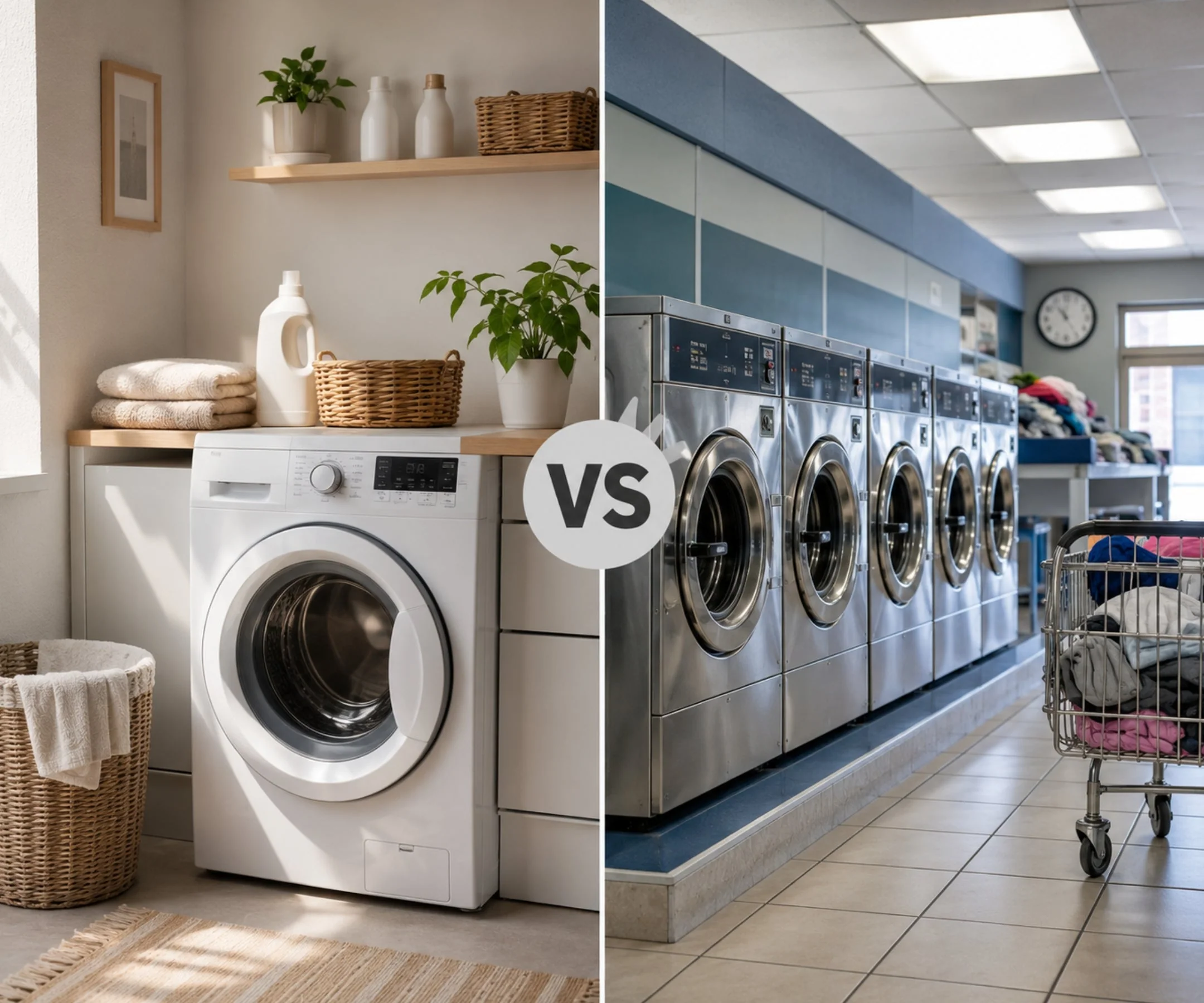 Commercial washing machine and dryer for restaurant in-house laundry