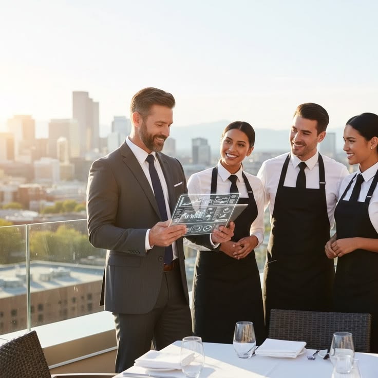 Restaurant professionals saving staff time with commercial laundry service